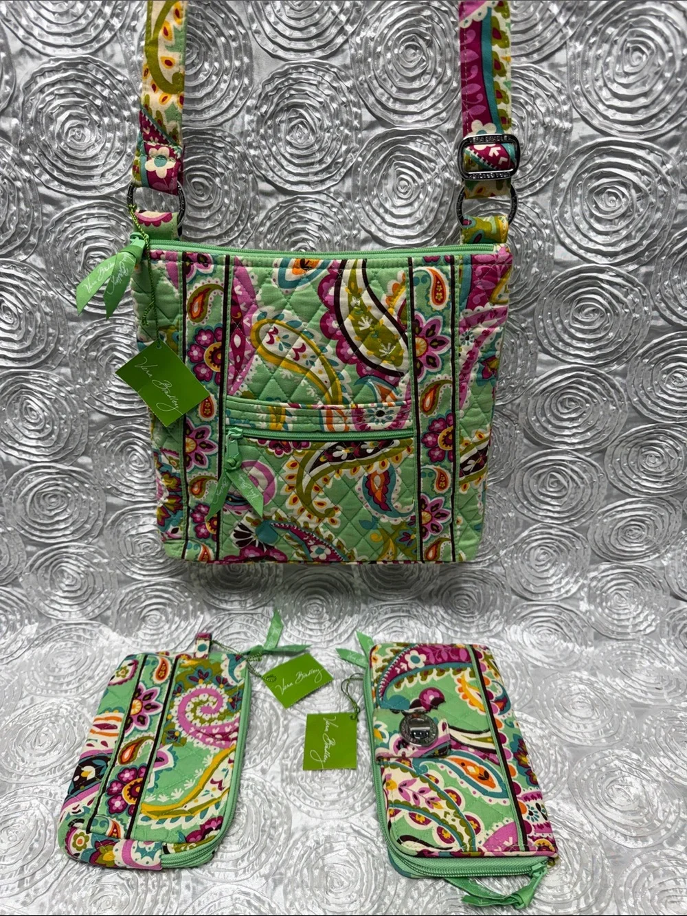 Vera Bradley Tutti-Frutti Hipster Bag, Turn Lock Wallet, & Pouch Combo